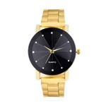 Ficha técnica e caractérísticas do produto Relogio Luxo Feminino Dourado Classico Pulseira Metal