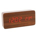 Relógio Madeira Despertador Digital com Temperatura e Data - Jiaxi - Oksn