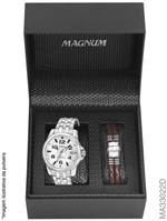 Ficha técnica e caractérísticas do produto Relógio Magnum Kit Masculino Brinde Pulseira Couro Ma33022d