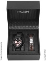 Ficha técnica e caractérísticas do produto Relógio Magnum Kit Masculino Brinde Pulseira Couro Ma32694c