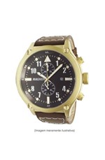 Relógio Magnum Masculino Cronógrafo Dourado e Marrom Ref. Ma34478p