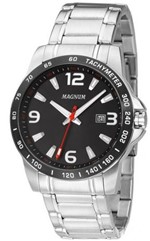 Relógio Magnum Masculino Prata Fundo Preto Aço Ma32961t