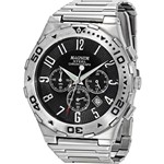 Relógio Magnum Masculino Prata Steel MA30310T Analógico 10 Atm Cristal Mineral Tamanho Médio