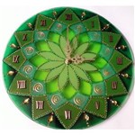 Relógio Mandala em Vidro de 25cm - Verde