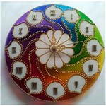 Relógio Mandala Felicidade em Vidro de 25cm - Branco