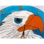 Ficha técnica e caractérísticas do produto Relógio Mandala Vitral Águia em Vidro de 25cm - Azul