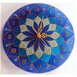 Ficha técnica e caractérísticas do produto Relógio Mandala Vitral Serenidade em Vidro de 25cm - Azul