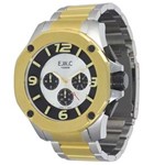 Relógio Masculino Analógico EWC Colossal Octagon EMT14027-7 - Prata e Dourado