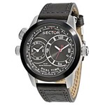 Relógio Masculino Analógico Sector com Dual Time WS31777P - Preto