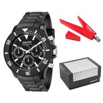 Ficha técnica e caractérísticas do produto Relógio Masculino Analógico Speedo 80564G0ETNP1K1 - Preto + Pen Drive 4GB Formato Bumerangue Speedo - Vermelho