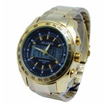 Relogio Masculino Atlantis A3348 Dourado Anadigi