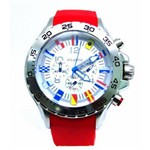 Relogio Masculino Atlantis G3130 Vermelho Fundo Branco