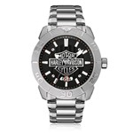 Relógio Masculino Bulova Harley Davidson WH30546T Fundo Preto