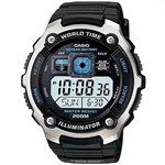 Ficha técnica e caractérísticas do produto Relógio Masculino Casio Digital Preto com Prata AE-2000W-1AVDF