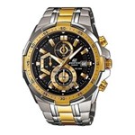 Ficha técnica e caractérísticas do produto Relógio Masculino Casio Edifice EFR-539ZSG-1AV 55mm Prata e Dourado