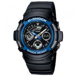 Ficha técnica e caractérísticas do produto Relógio Masculino Casio G-Shock Analógico Digital AW-591-2ADR - Preto com Azul