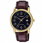 Ficha técnica e caractérísticas do produto Relógio Masculino Casio Mtp-v002gl-1budf - Dourado/marrom