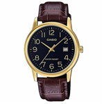 Ficha técnica e caractérísticas do produto Relógio Masculino Casio MTP-V002GL-1BUDF - Dourado/Marrom