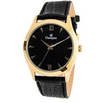 Ficha técnica e caractérísticas do produto Relogio Masculino Champion Dourado Grande Pulseira De Couro