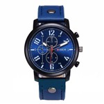 Ficha técnica e caractérísticas do produto Relógio Masculino Couro Esportivo VISER Azul