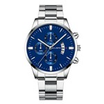 Ficha técnica e caractérísticas do produto Relógio Masculino Cuena Black Motion Aço Inox Fundo Azul