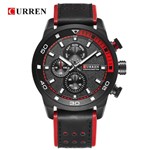 Relógio Masculino Curren 8250 BR Fashion Preto e Vermelho