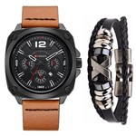 Ficha técnica e caractérísticas do produto Relógio Masculino Curren Cronógrafo Casual Luxo + Bracelete