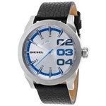 Ficha técnica e caractérísticas do produto Relógio Masculino Diesel Double Down Black Genuine Leather Silver-Tone Dial - Modelo Diesel-Dz1676L