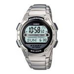 Relógio Masculino Digital Casio W-756D-1AVDF - Inox/Preto