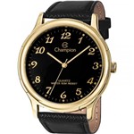 Ficha técnica e caractérísticas do produto Relógio Masculino Dourado Champion Pulseira de Couro Preta