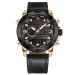 Relógio Masculino Dourado Preto Digital Esportivo NAVIFORCE