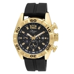 Ficha técnica e caractérísticas do produto Relógio Masculino Dourado Silicone Fundo Preto Condor COVD33AV/8P