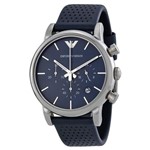 Ficha técnica e caractérísticas do produto Relógio Masculino Empório Armani Ar1736 Preto Azul Analógico 46mm Oferta - Emporio Armani