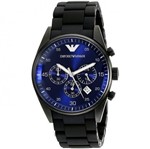 Ficha técnica e caractérísticas do produto Relógio Masculino Emporio Armani Ar5921 Preto Azul Aço Emborrachado 43mm - Empório Armani