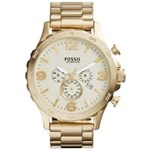 Ficha técnica e caractérísticas do produto Relógio Masculino Fossil Nate Chronograph Stainless Steel JR1479/4XN 49mm Dourado