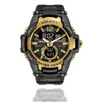 Ficha técnica e caractérísticas do produto Relógio Masculino G-Shock Smael 1805 Militar Sport Anti-Shock Dual-Time Gold