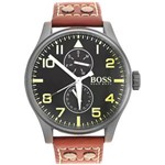 Relógio Masculino Hugo Boss Modelo 1513079 Pulseira em Couro / a Prova D' Água