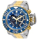 Ficha técnica e caractérísticas do produto Relógio Masculino Invicta Modelo 22133 Sea Hunter Azul, Preto - a Prova D`água - Dourado/Prata