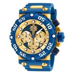 Ficha técnica e caractérísticas do produto Relógio Masculino Invicta Modelo 25041 Subaqua Multifunção Dourado, Azul - à Prova D`água