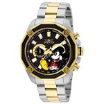 Ficha técnica e caractérísticas do produto Relógio Masculino Invicta Modelo 27359 Disney - a Prova D` Água - Dourado/Prata