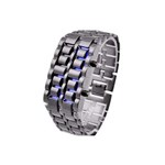 Ficha técnica e caractérísticas do produto Relógio Masculino Led Iron Samurai Pulseira Aço Inoxidavel