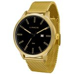 Ficha técnica e caractérísticas do produto Relogio Masculino Lince Dourado Fundo Preto MRG4494S P1KX