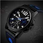 Ficha técnica e caractérísticas do produto Relógio Masculino Luxo Sport Casual Skmei Analógico Original Marca Skmei 9111 Azul