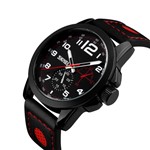 Ficha técnica e caractérísticas do produto Relógio Masculino Luxo Sport Casual Skmei Analógico Original Marca Skmei 9111 Vermelho