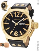 Ficha técnica e caractérísticas do produto Relógio Masculino Magnum Dourado MILITARY MA31524U em Couro