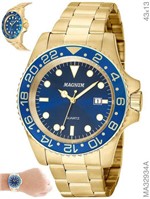 Ficha técnica e caractérísticas do produto Relógio Masculino Magnum Ma32934a Dourado Todo em Aço Fundo Azul