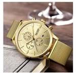 Relógio Masculino Malha Inox Megir* 2011G (Dourado)