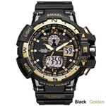Ficha técnica e caractérísticas do produto Relógio Masculino Militar G-shock Smael Ws1376 Prova D'água Black Golden