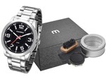 Ficha técnica e caractérísticas do produto Relógio Masculino Mondaine Analógico - 99141G0MVNE2K1 Prata com Kit de Engraxar