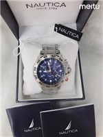 Ficha técnica e caractérísticas do produto Relogio Masculino Nautica Chrono em Aço Mostrador Azul